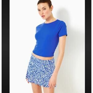 Lilly Pulitzer Slice Luxletic Active Tee Shirt UPF 50+ Martinique Blue - Size M